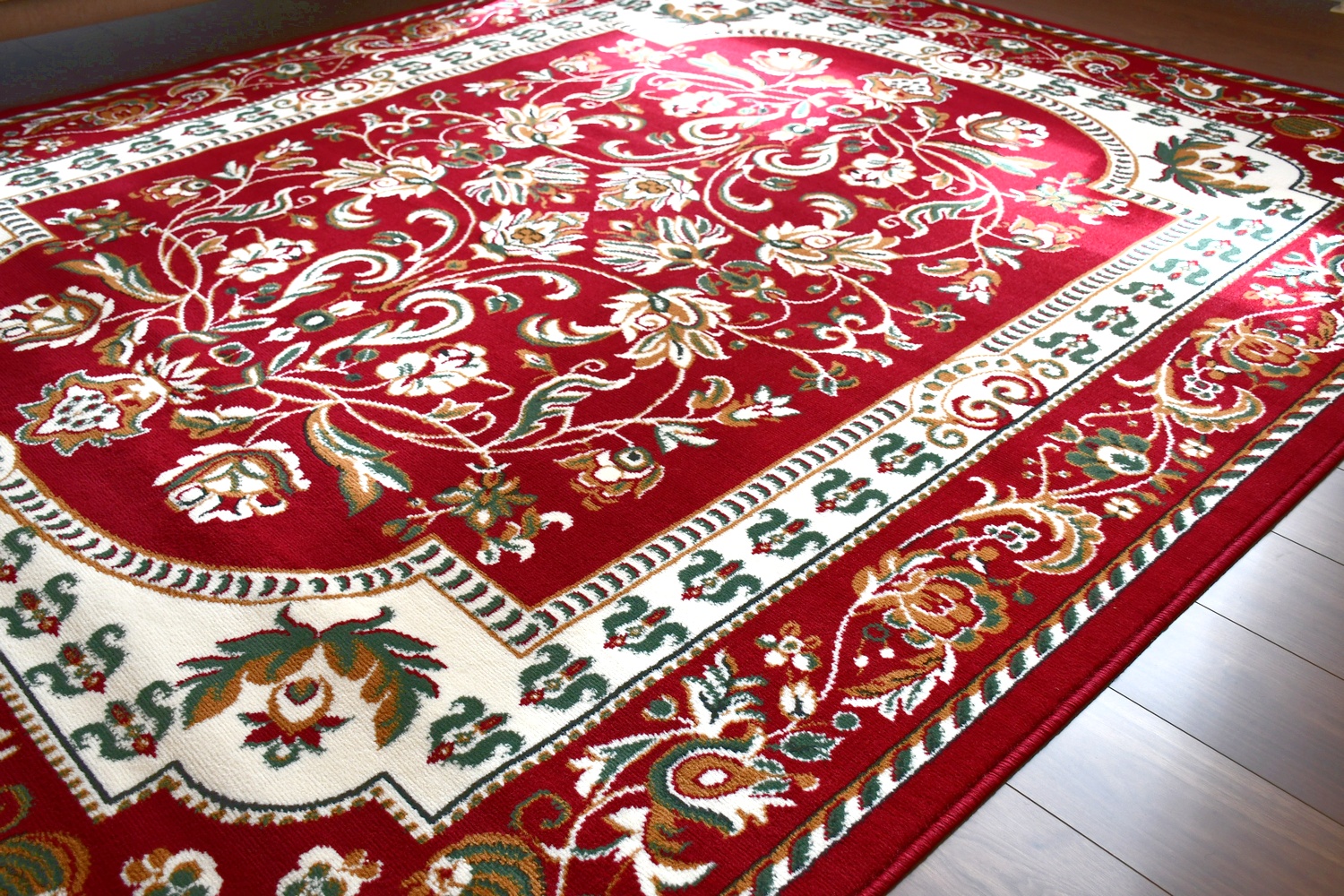 ラグ カーペット キリム 絨毯 ビンテージラグ 幾何学 赤茶 ベルギー製