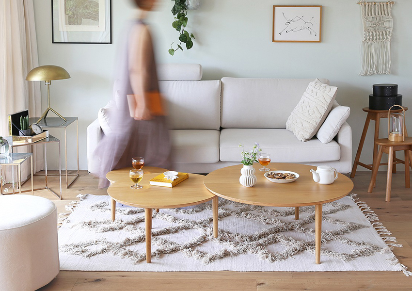 バルーン リビングテーブル 90-3 OAK(W160×D90×H37cm)税込￥128,000