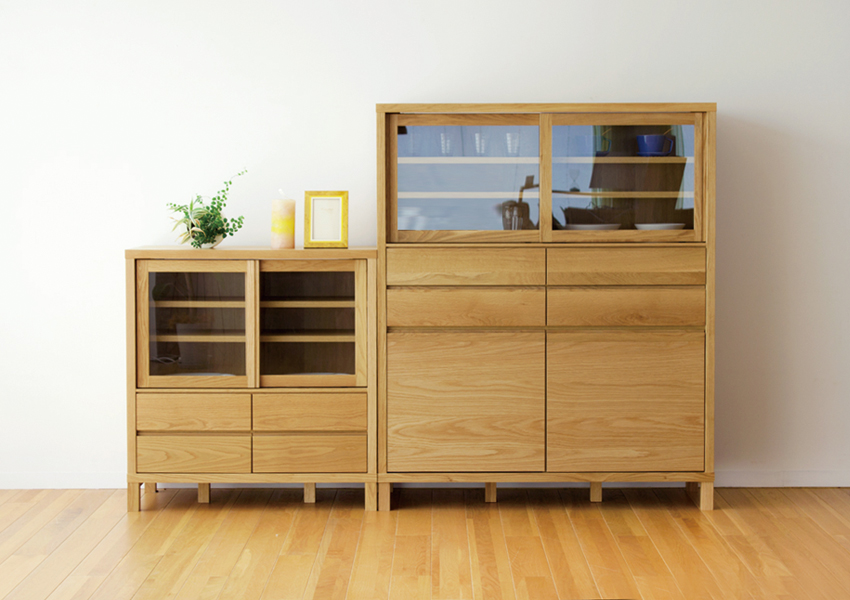 カノ 115カップボード OAK(W115×D42×H139cm)税込￥228,000 | 高野木工