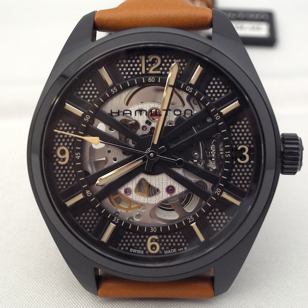 ハミルトン カーキフィールドスケルトン H72585535 ブラックPVD ライト