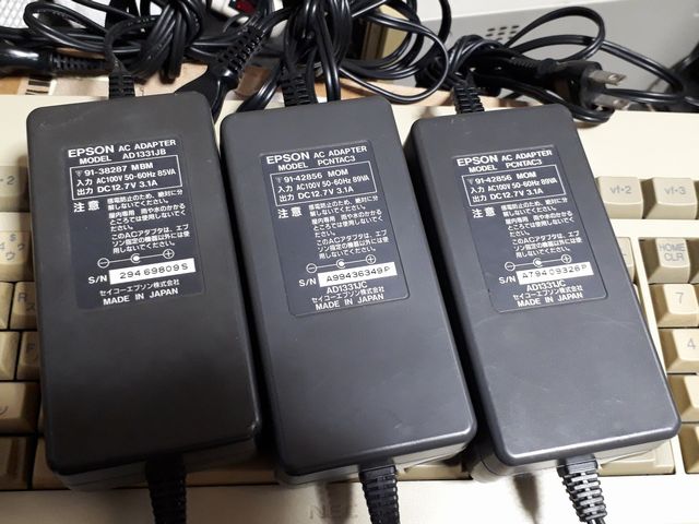 EPSON PC-486SE キーボード バッテリー電池交換 電源ACアダプタ化