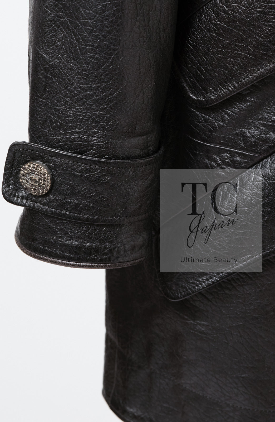 シャネル ジャケット コート CHANEL ブラック モーターサイクル