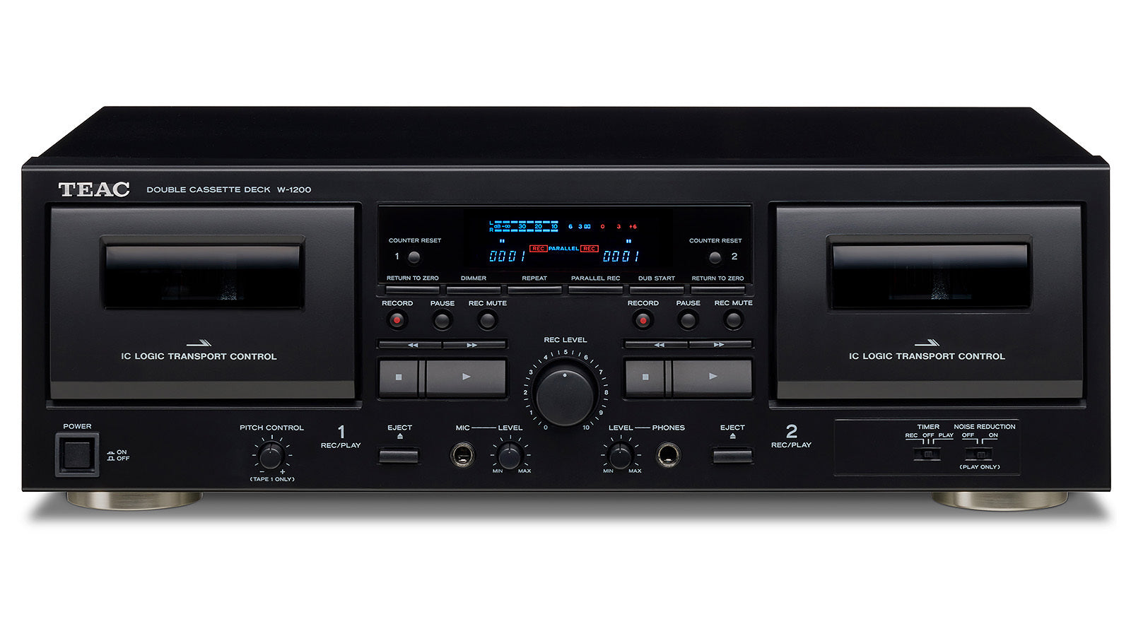 TEAC W-1200 Dual Cassette Deck - Black – TEAC USA