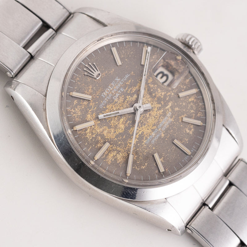 ROLEX OYSTER PERPETUAL DATE Ref.1500 Blue Patina Dial – TIMEANAGRAM