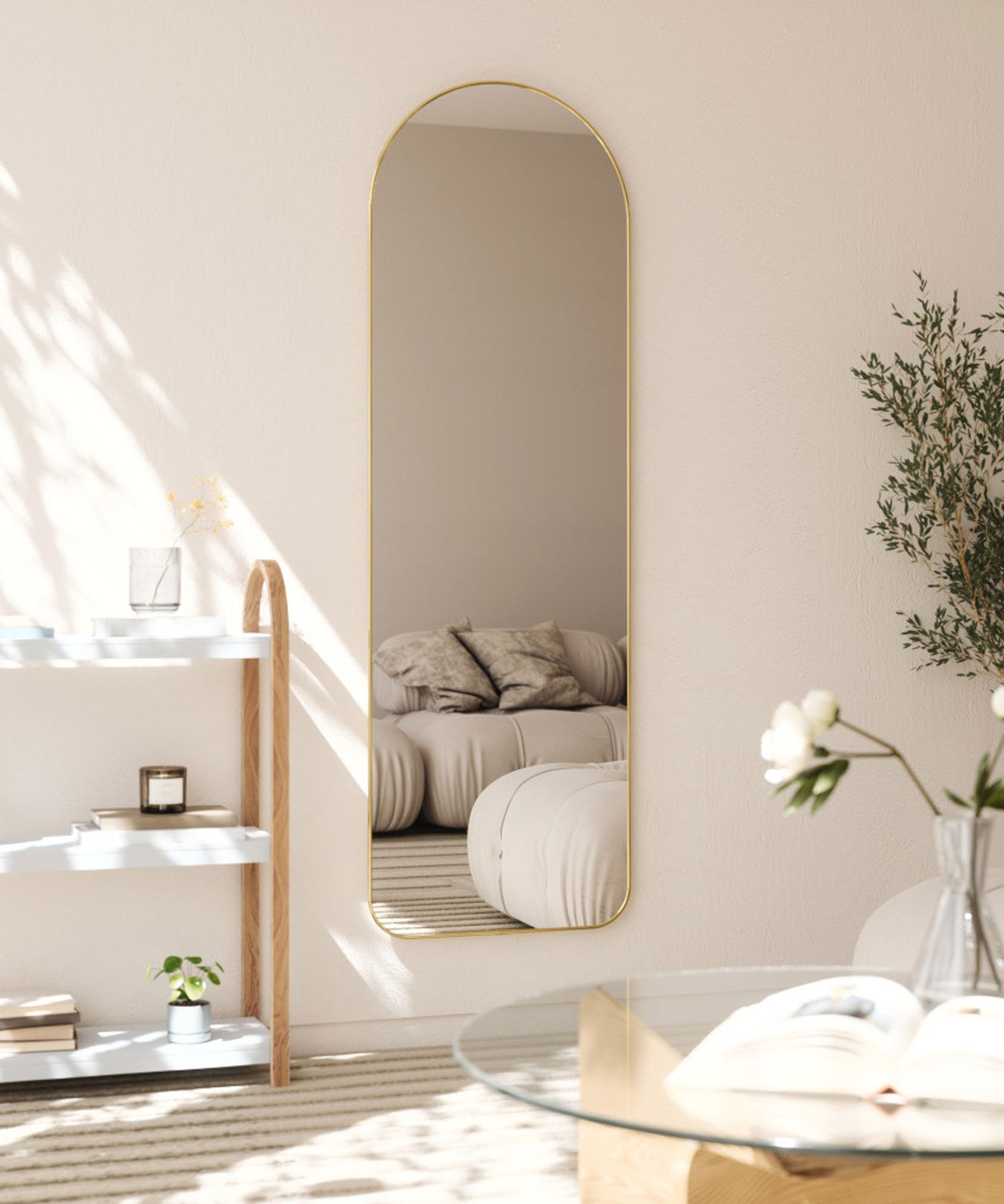 Hubba arched Leaning mirror｜アーチ型がポイントのウォールミラー