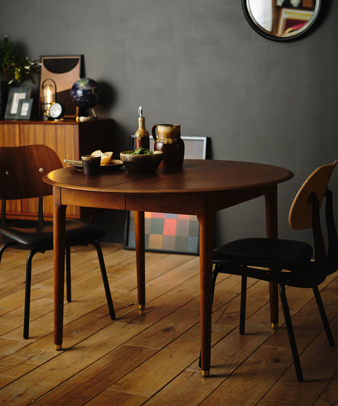 JULIE 伸長式ダイニングテーブル ダークブラウン - 北欧ヴィンテージ