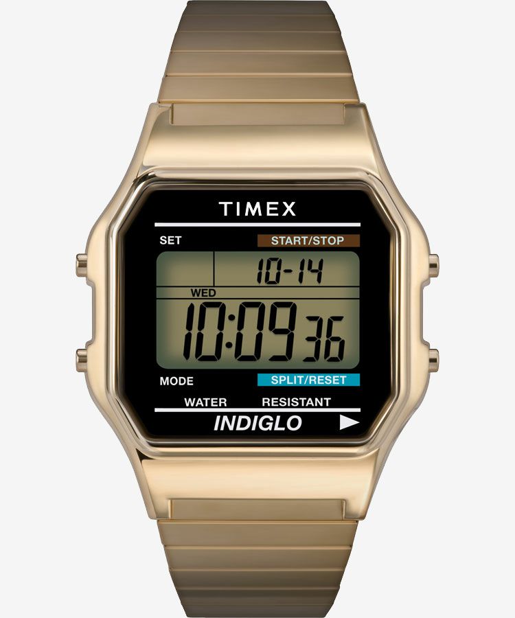 TIMEX ゴールド デジタル腕時計 ブレスレット付き クラシックデジタル