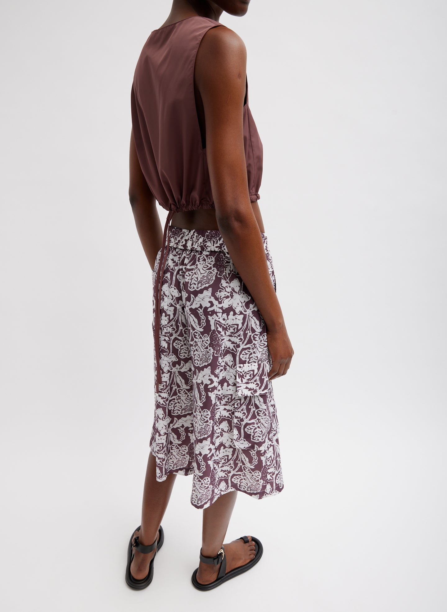 Italian Sporty Nylon Cropped Square Neck Top – Tibi Official