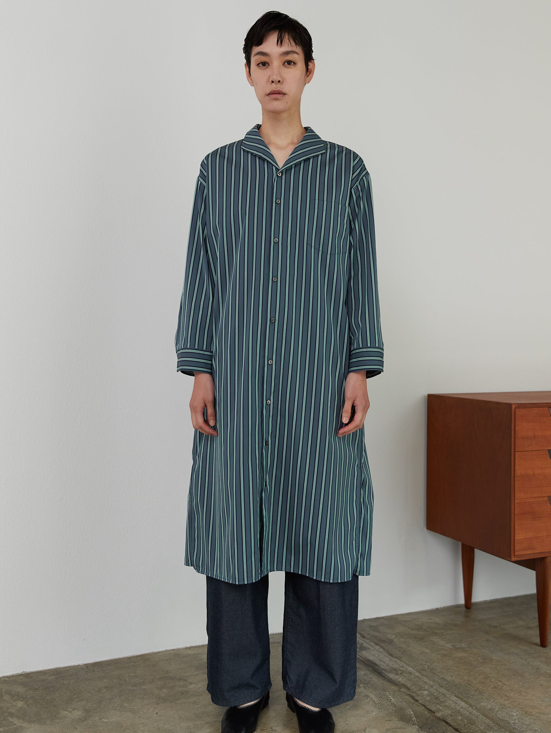 オープンカラーシャツワンピース/TBDA-105