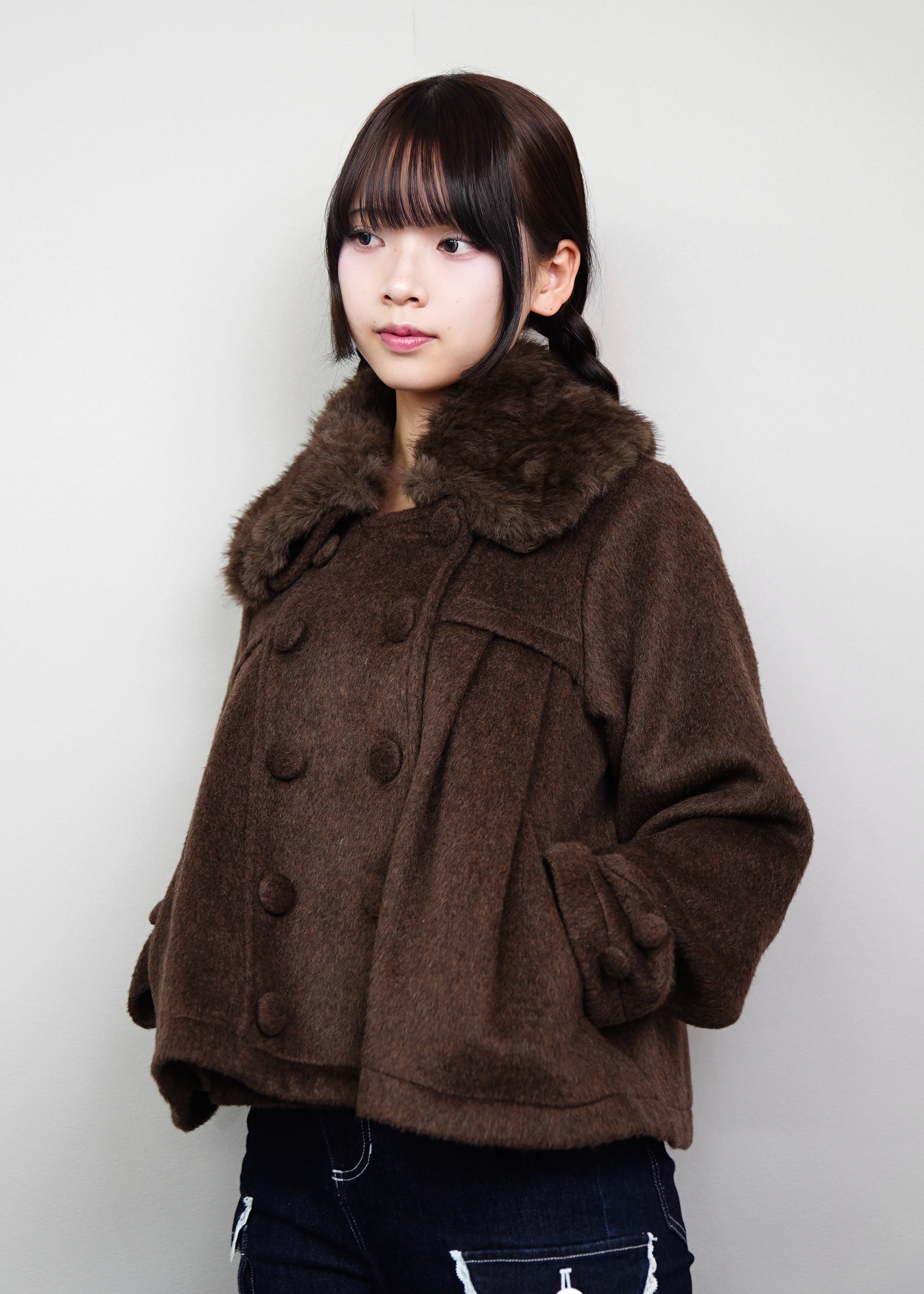 新色黒追加発売】grace fur collar wool coat – Tie.Me