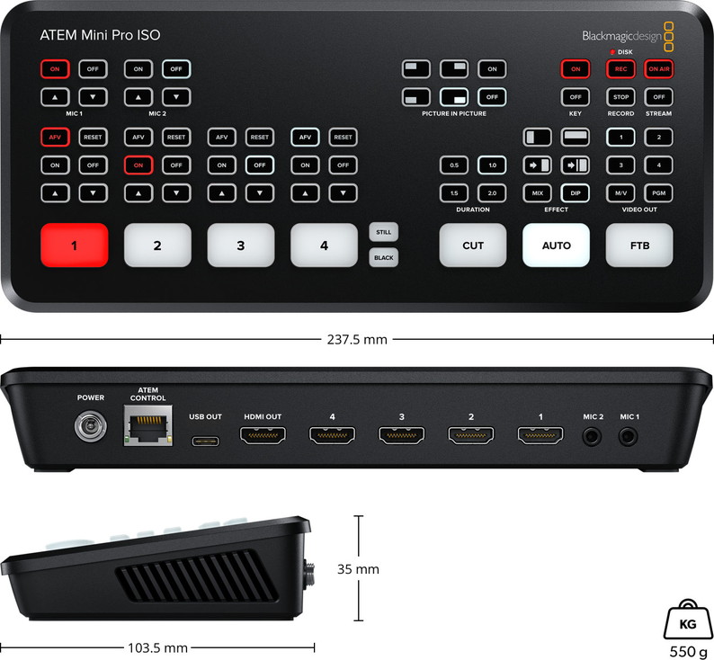 Blackmagic Design ATEM Mini Pro ISO ライブ配信コンパクト