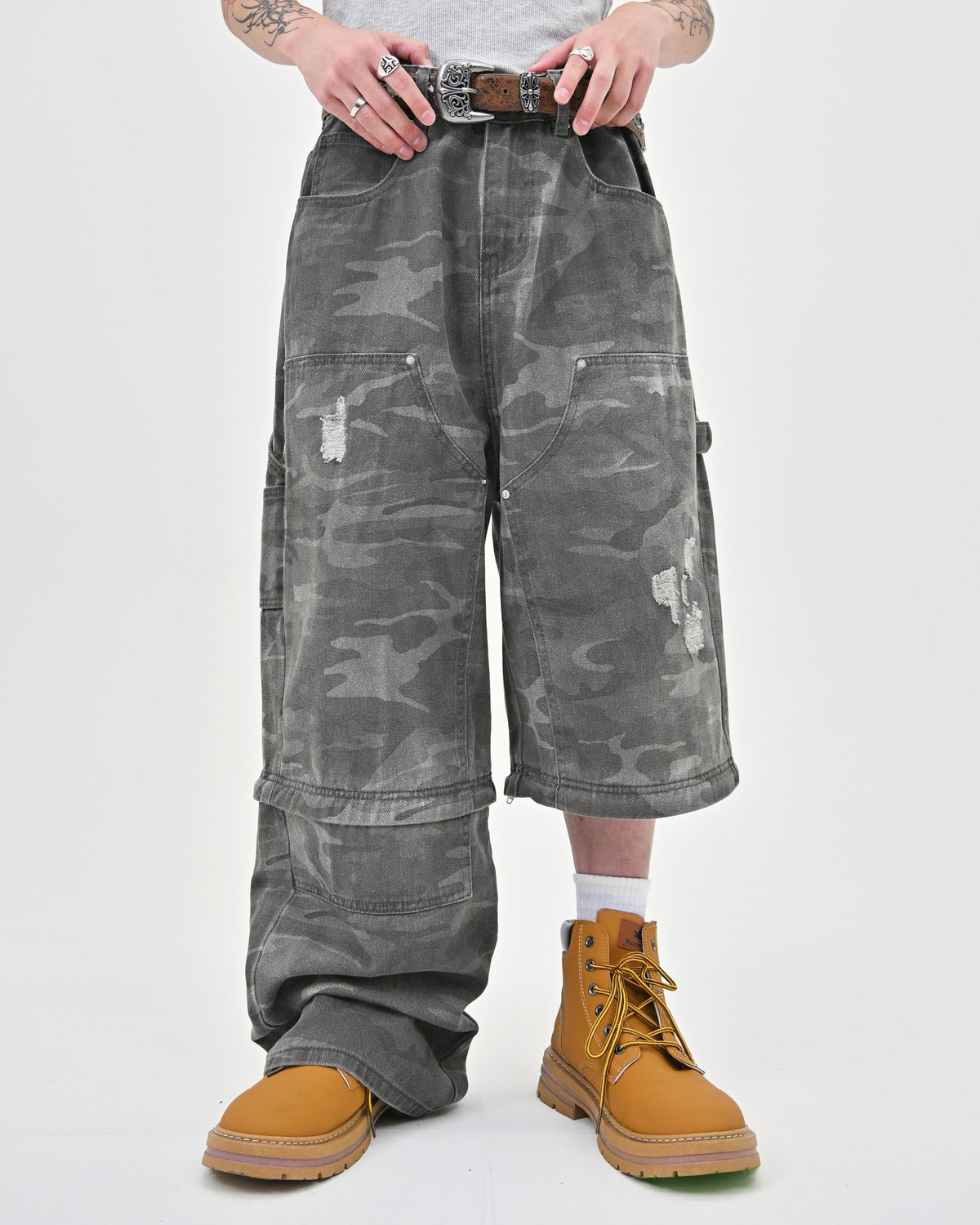 10日以内お届け】 ダメージカモ2WAYパンツ L2103