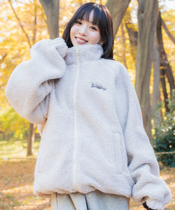 2way Reversible Heart logo Nylon / Boa Jackets – That's life