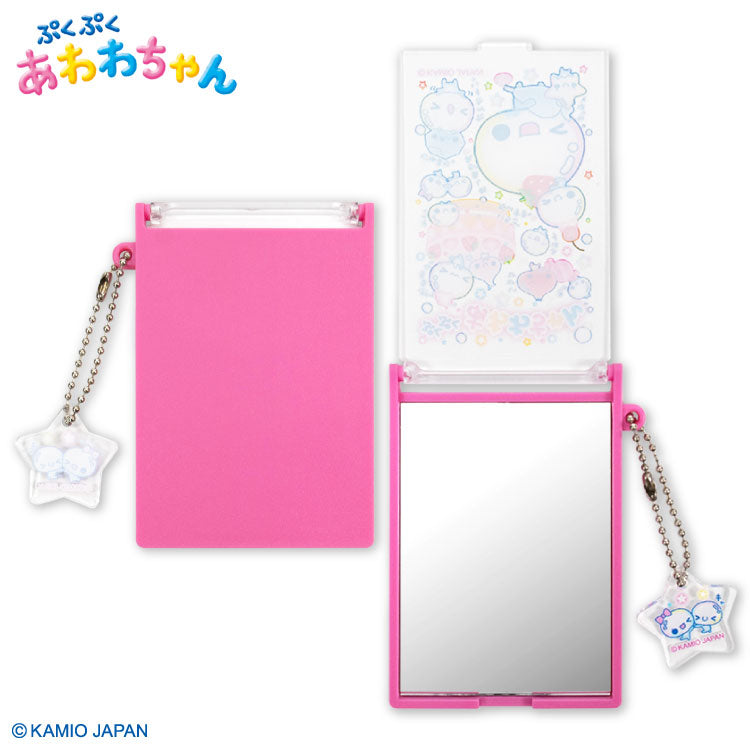 ぷくぷくあわわちゃん コラボ チャーム付きコンパクトミラー