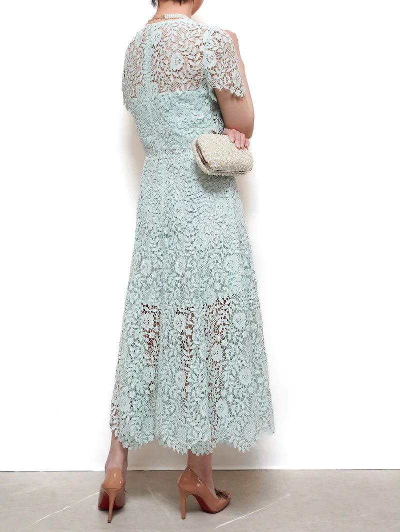 SELF PORTRAIT（セルフポートレイト） レースミディドレス（グリーン