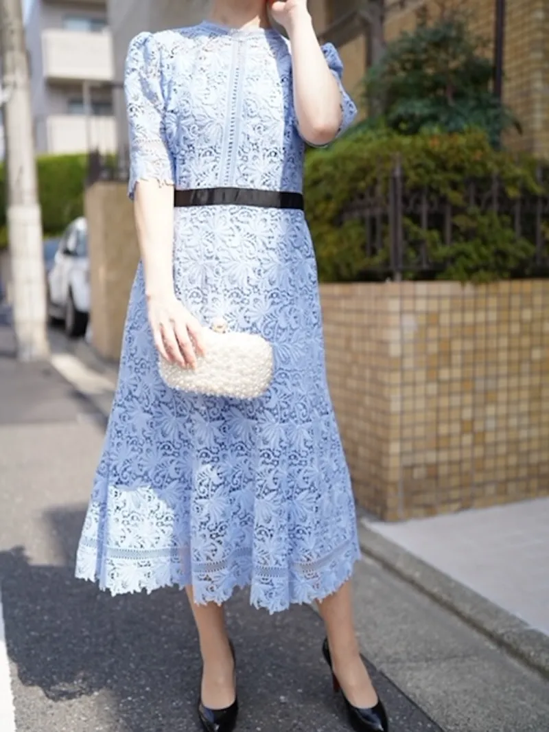 CELFORD レースワンピース ブルー 38 CELFORD（セルフォード） レース