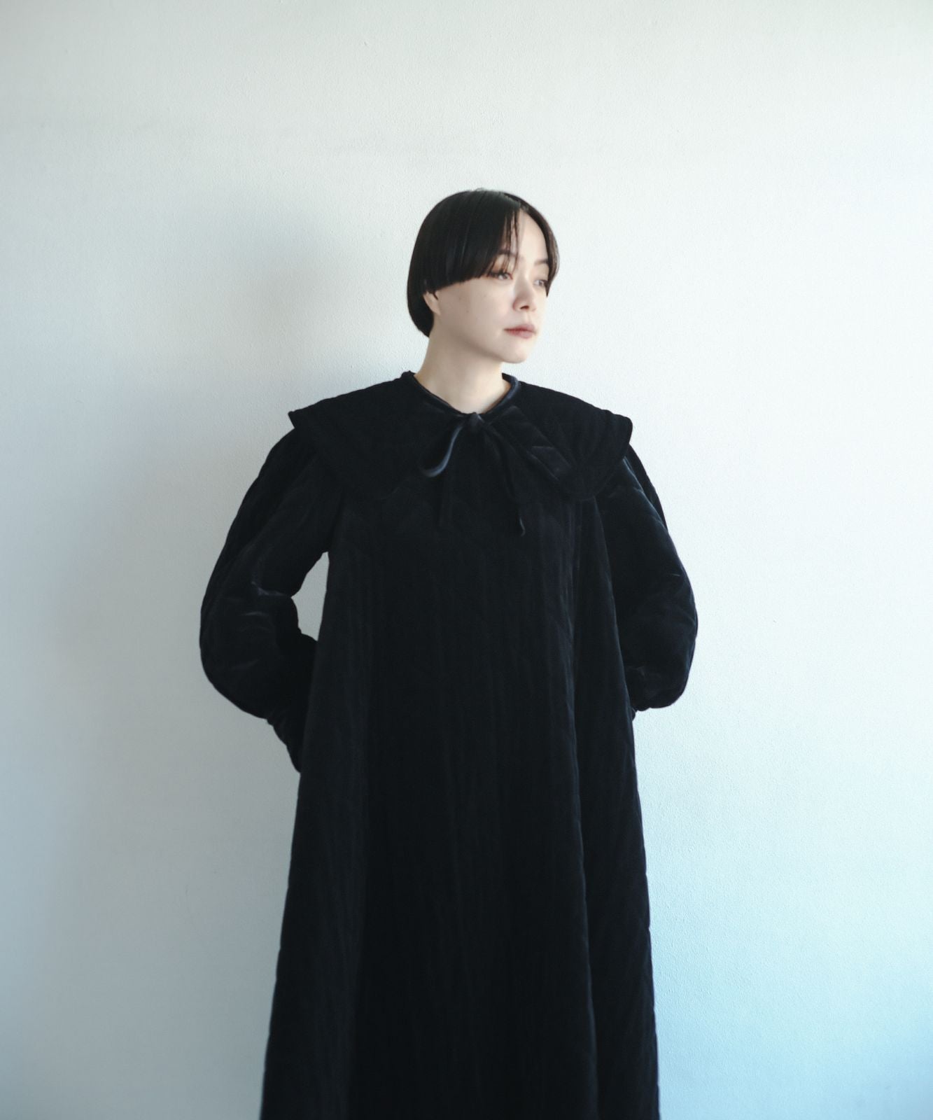 ≪通常販売≫【THE DRESS #53】velour quilting one piece（ベロア