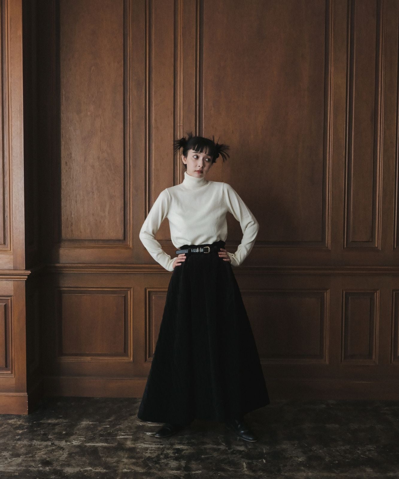 ≪通常販売≫velvet quilting super flare skirt （ベルベット