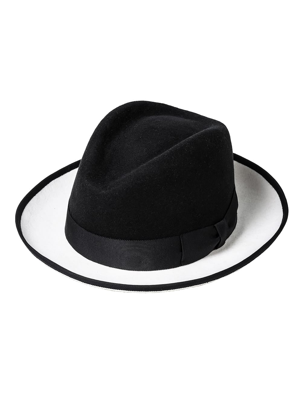 sa.0021AW25-black x white ツートーンノーブルハット The Black-and