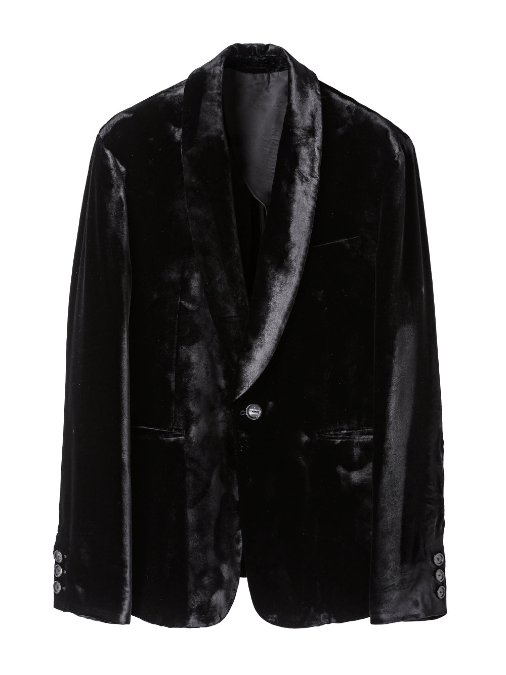 sj.0005AW25-black ショールカラージャケット The Black-and-White