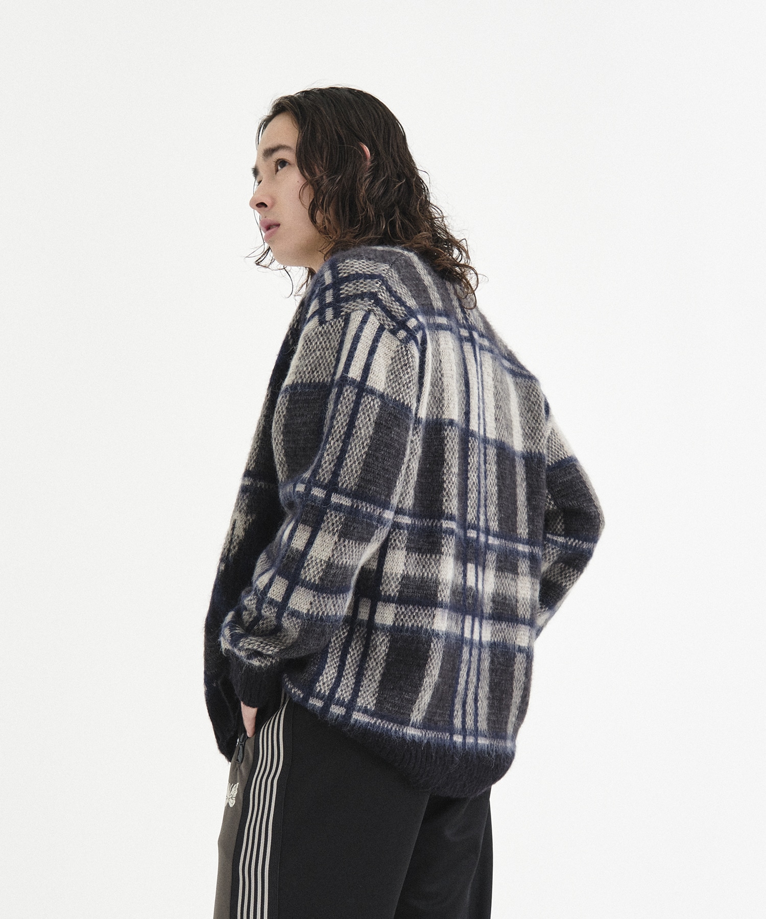 EX.Mohair Cardigan - Original Check With Papillon ｜ NEEDLES
