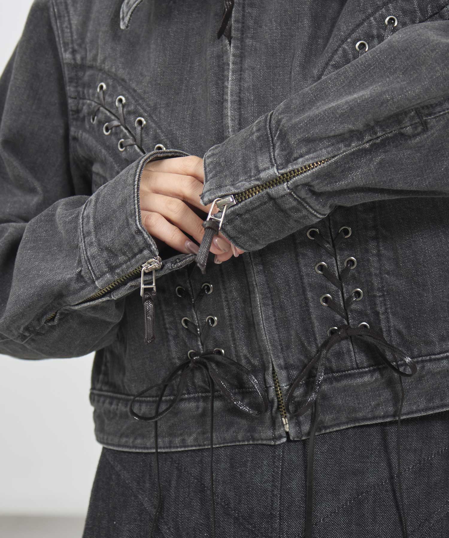 Lace up denim jacket｜FETICO（フェティコ）公式通販｜THE TOKYO（ザ