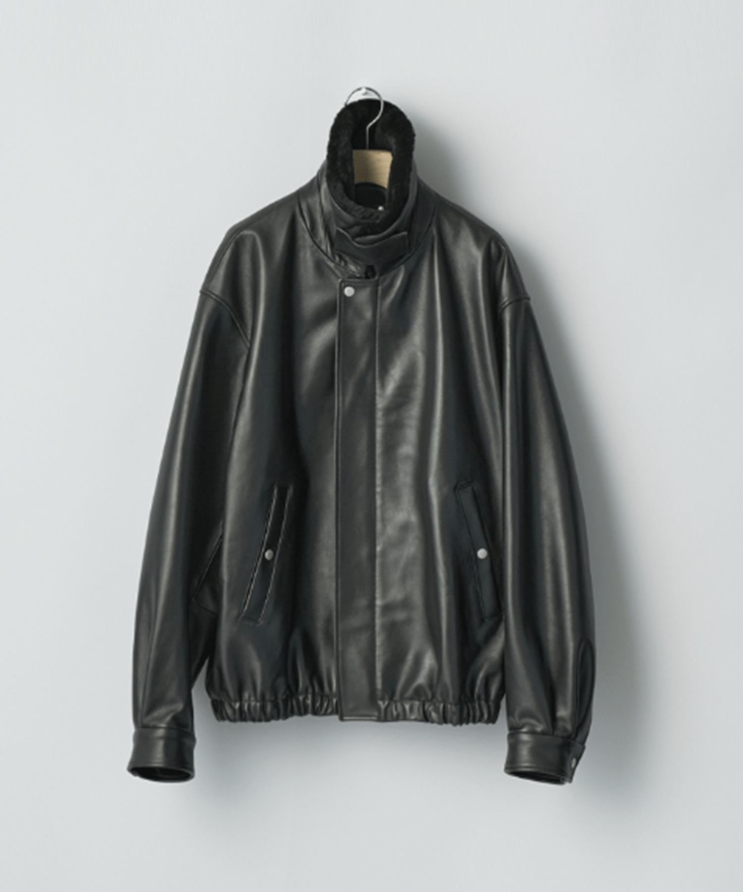 MOUTON COLLAR SHEEP LEATHER ZIP JACKET | SSSTEIN