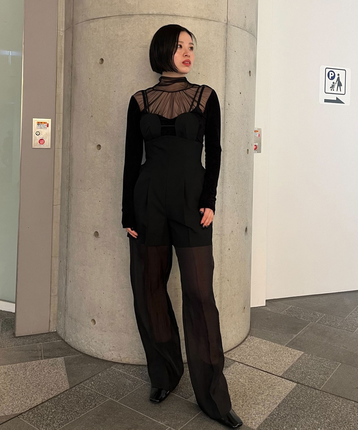 ORGANZA PANELED 2WAY BRA JUMPSUIT｜FETICO