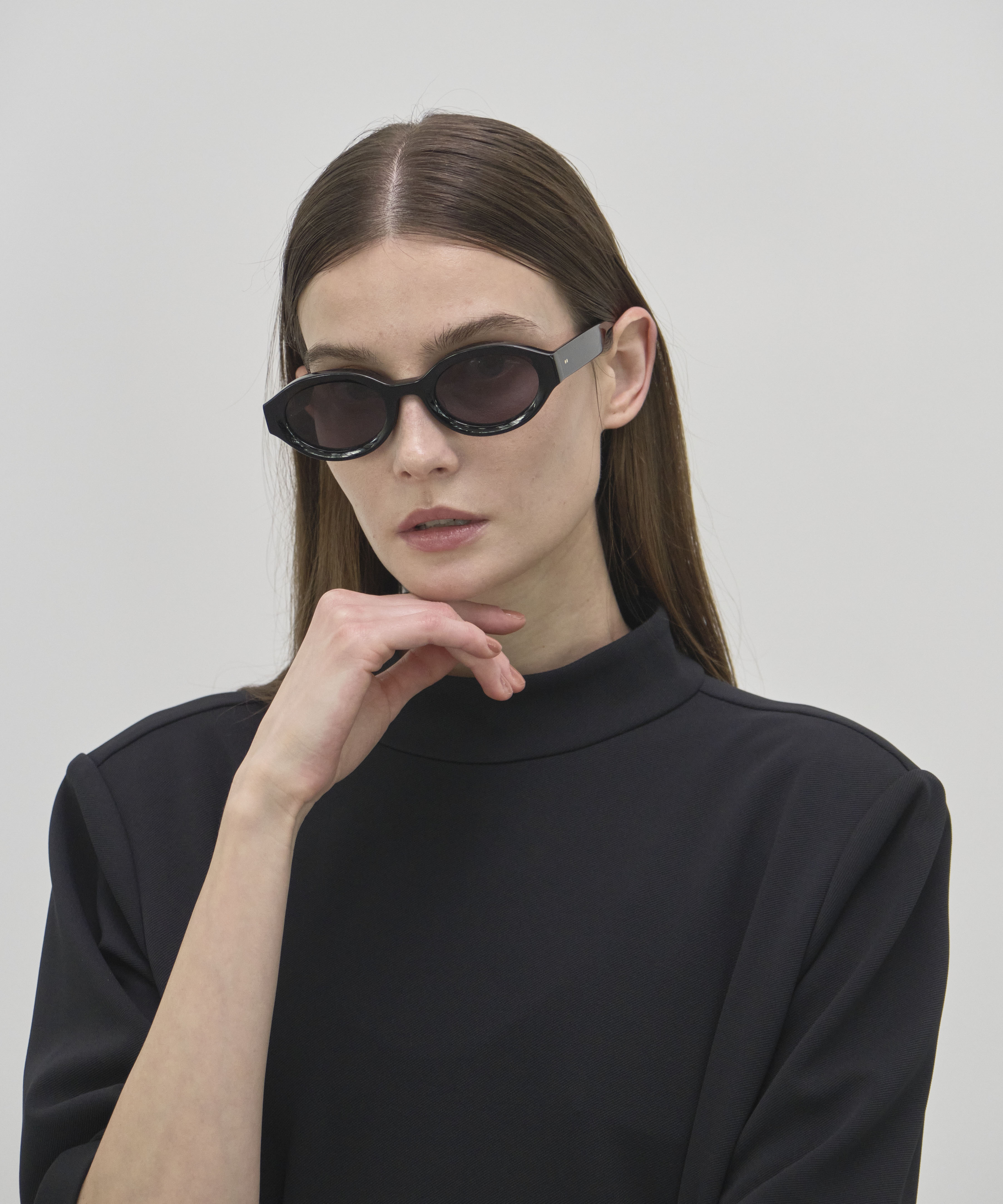 BLANC OVAL TELEVISION-CUT SUNGLASSES(FREE BLACK): FETICO: WOMENS