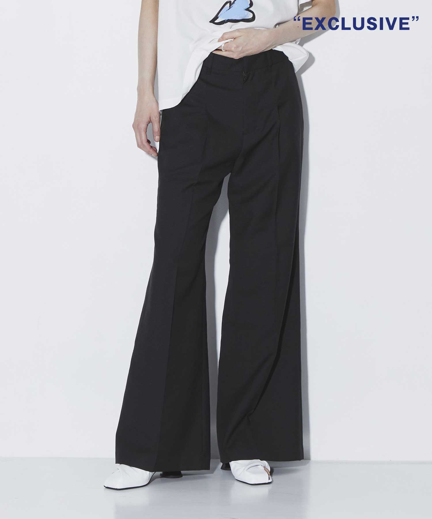 EX.Straight Flare Pants(1 BLACK): AKIRANAKA: WOMENS｜THE TOKYO