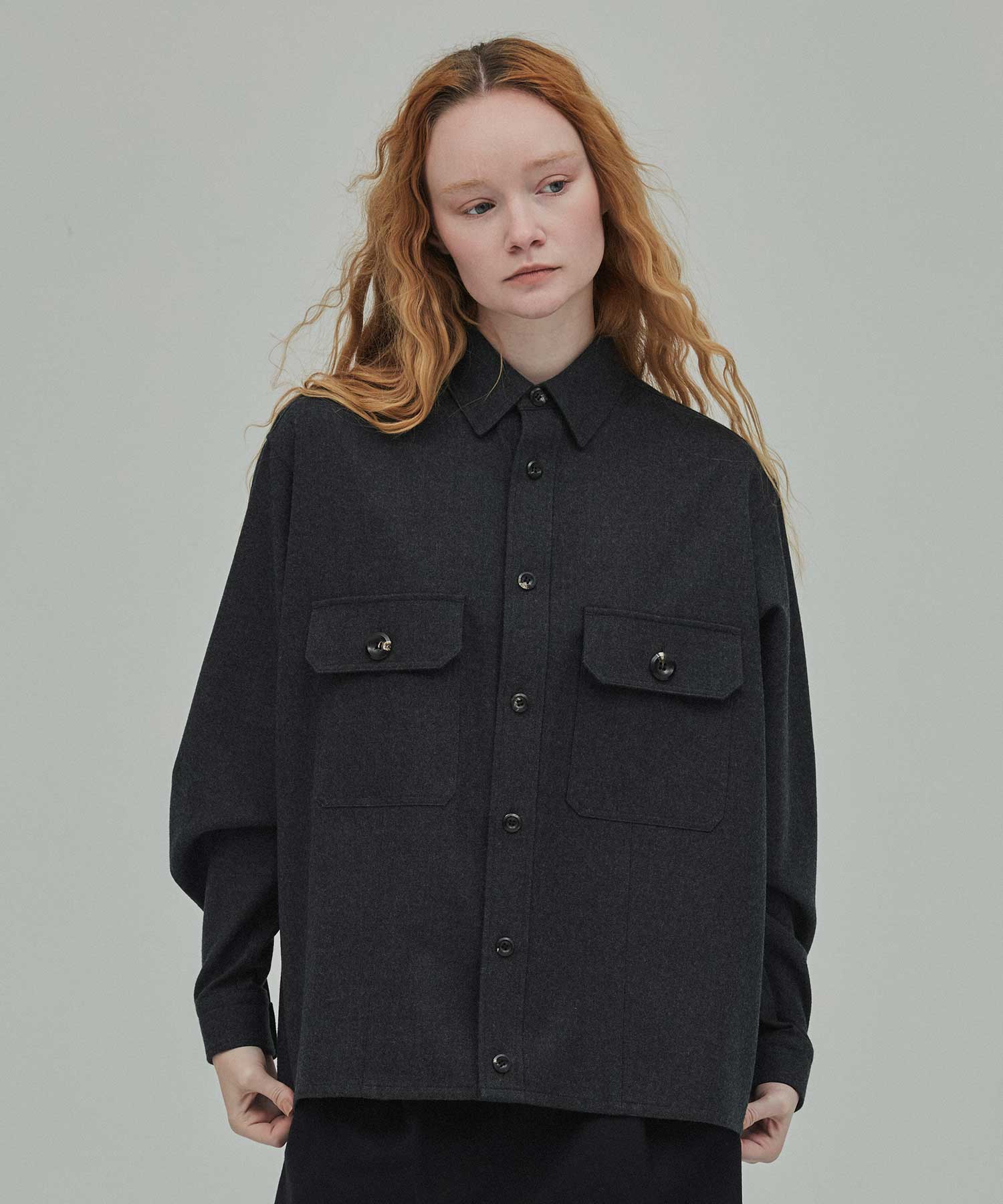 RERACS CPO SHORT SHIRT(36 DARK GREY): THE RERACS: WOMENS｜THE