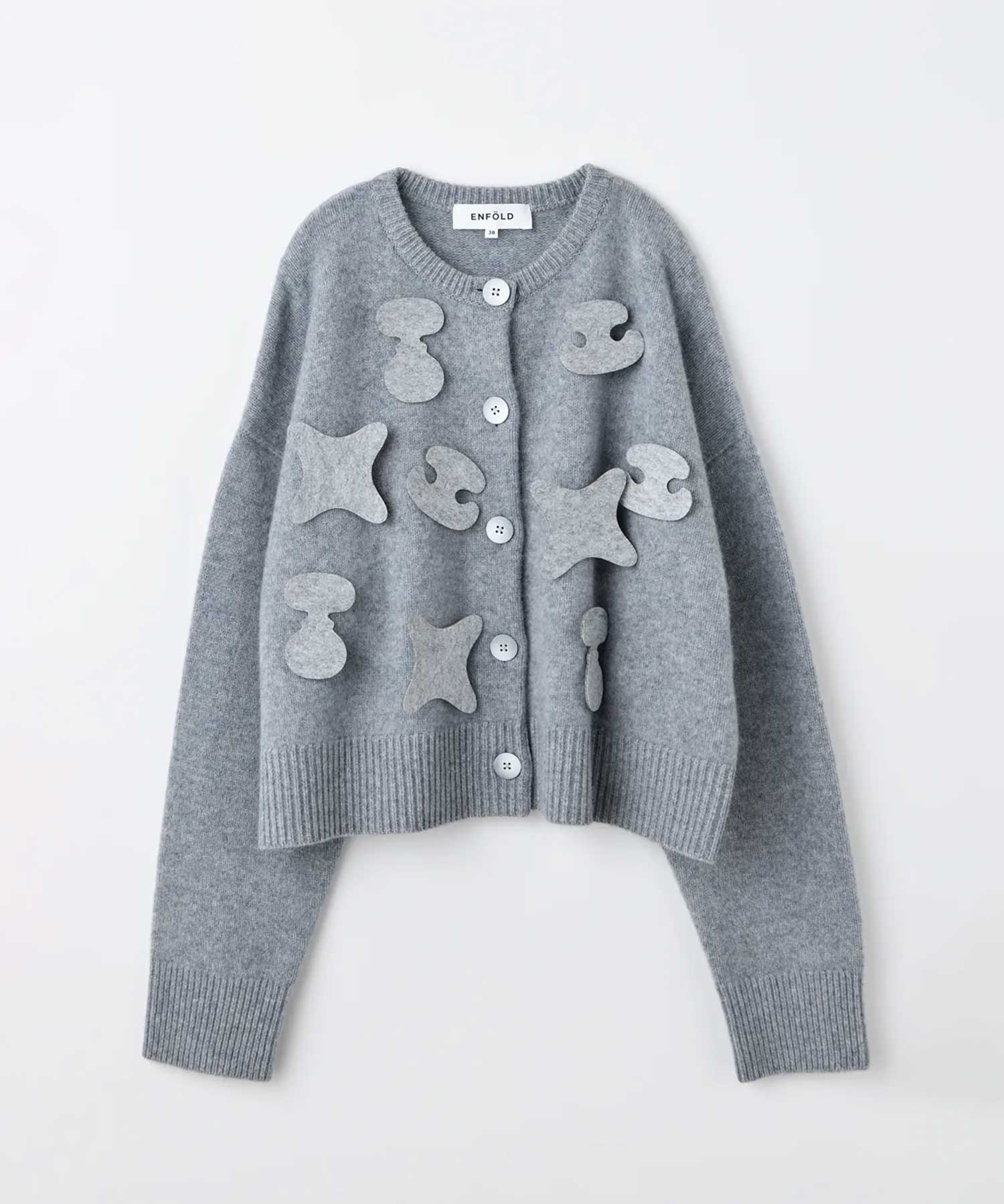 CHAIR-MOTIF KNIT CAEDIGAN(38 GREY): ENFOLD: WOMENS｜THE TOKYO