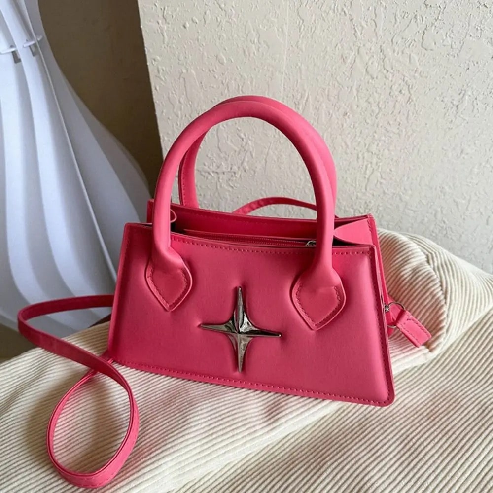 Black Mini Leather Y2K Bag - Retro Gothic Aesthetic Handbag – The