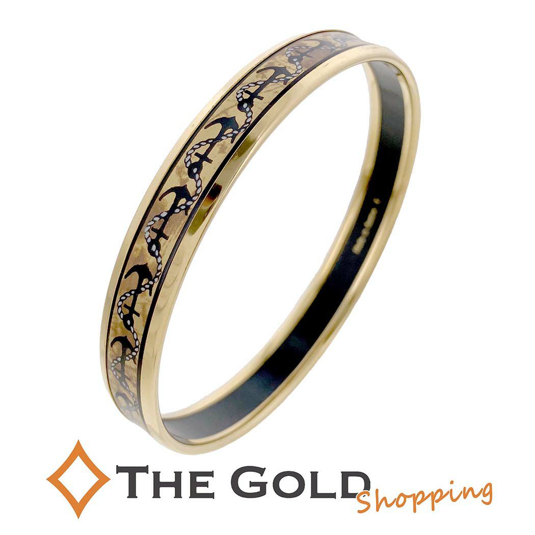 エルメス エマイユPM 19cm ゴールド アンカーモチーフ レディース