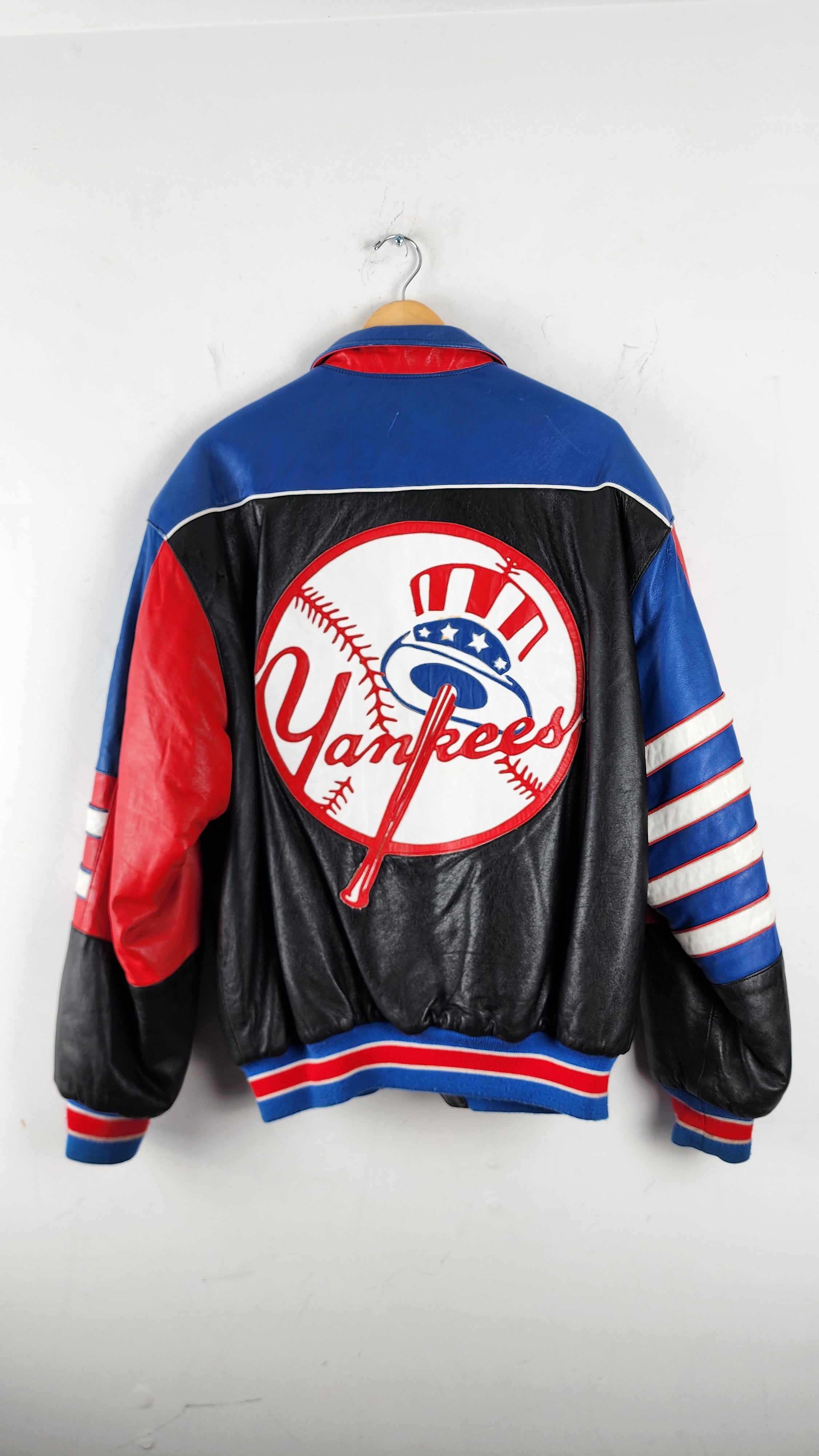 Vintage 90s Reversible Jeff Hamilton Yankees Leather Jacket – The