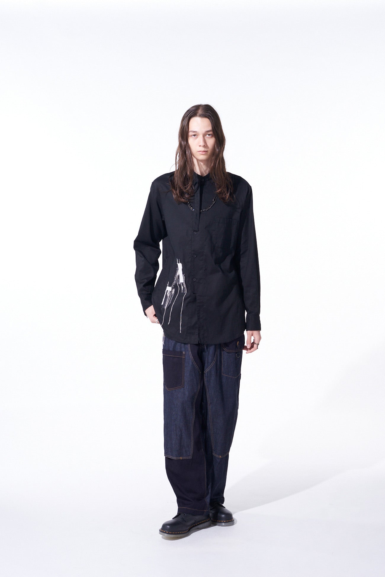 7OZ DENIM CRAZY PATCHWORK DOUBLE KNEE PAINTER PANTS – THE SHOP