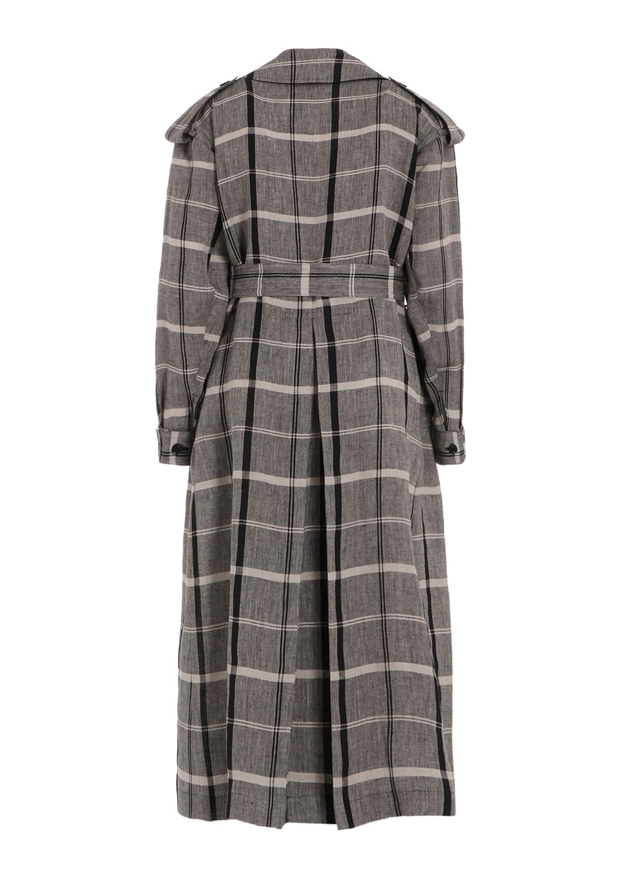 LINEN/NYLON PLAID TRENCH COAT – THE SHOP YOHJI YAMAMOTO