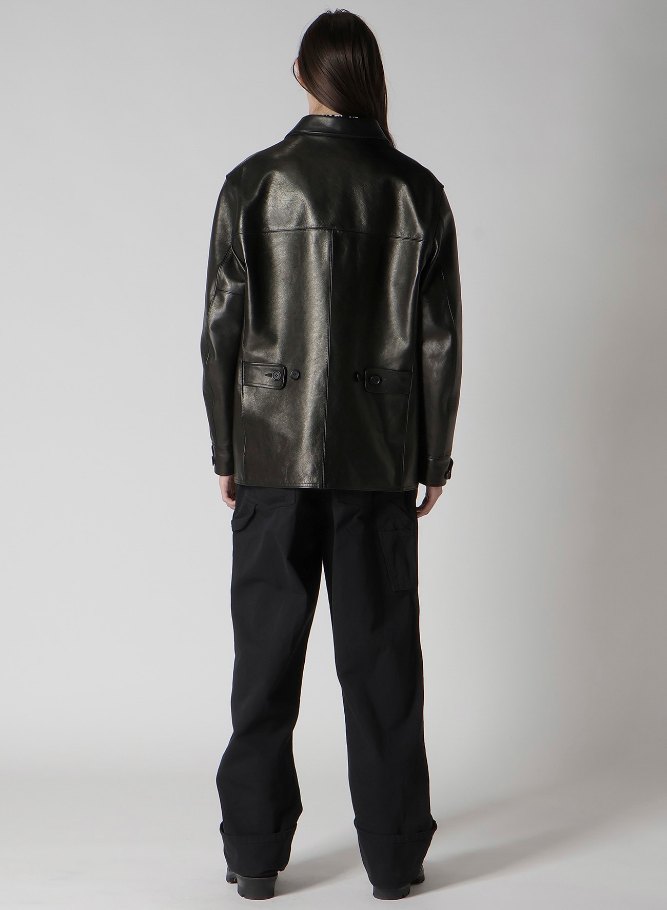 Y's for men × MASSES】HORSE LEATHER CAR COAT(S Black): Y's for men