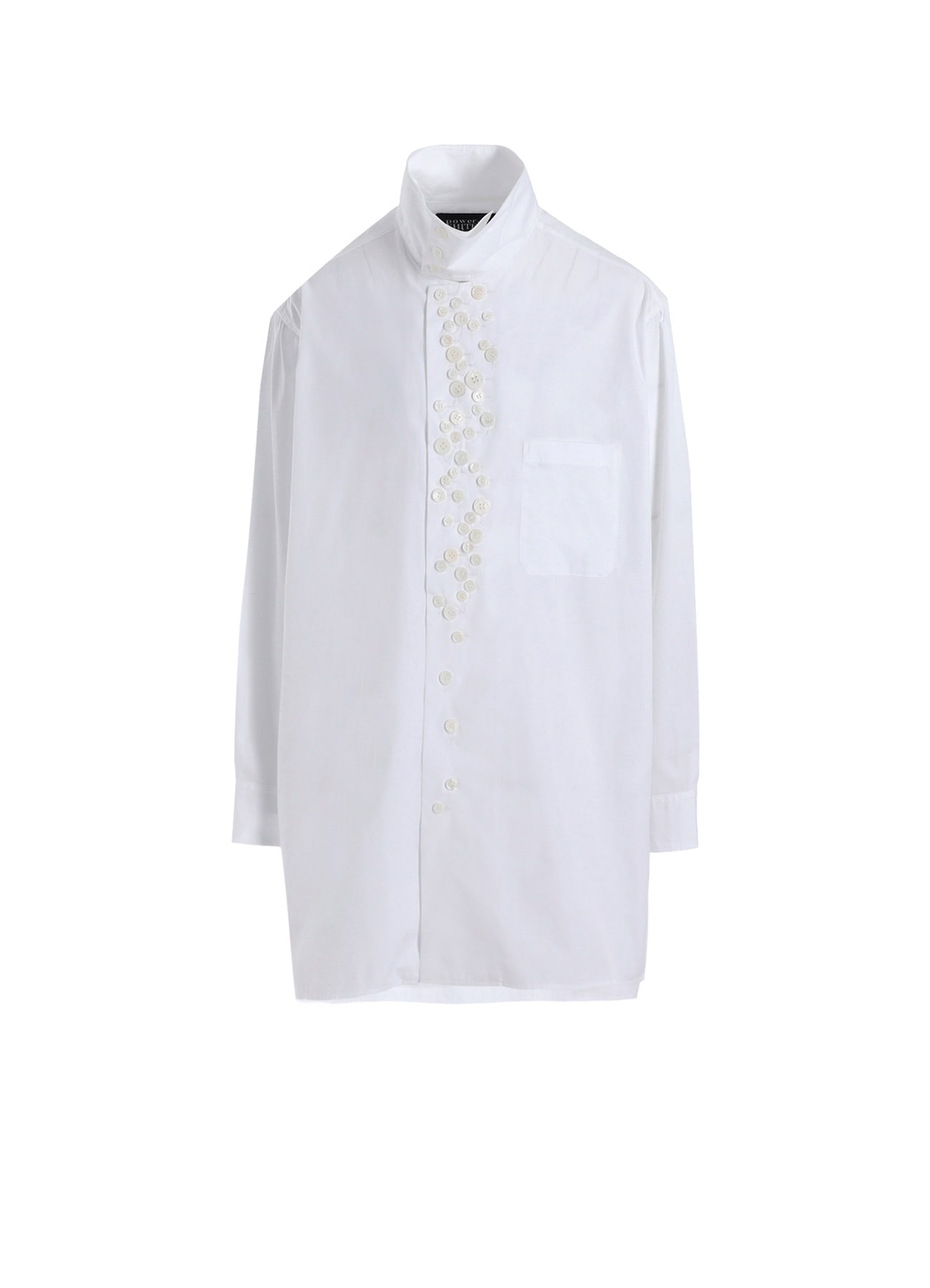 P・100/2 BROAD LONG SLV MANY BUTTONS SHIRT(S White): power of the