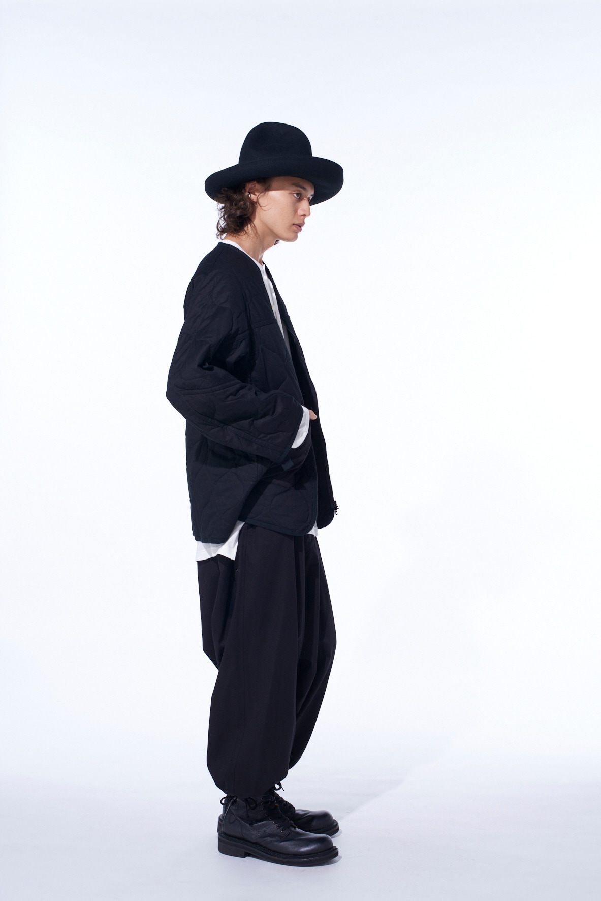 COTTON TWILL WIDE SAROUEL PANTS(S Black): S'YTE｜THE SHOP YOHJI