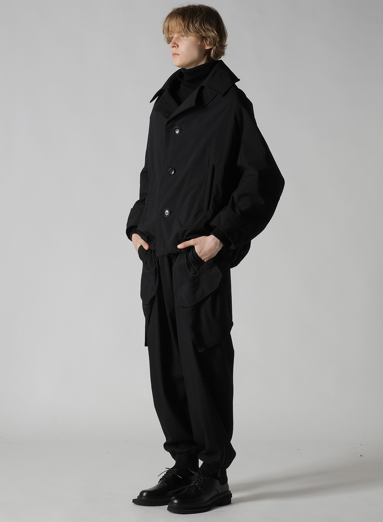 NY/ VINTAGE OXFORD SHORT COAT(XS Black): Y's｜THE SHOP YOHJI YAMAMOTO