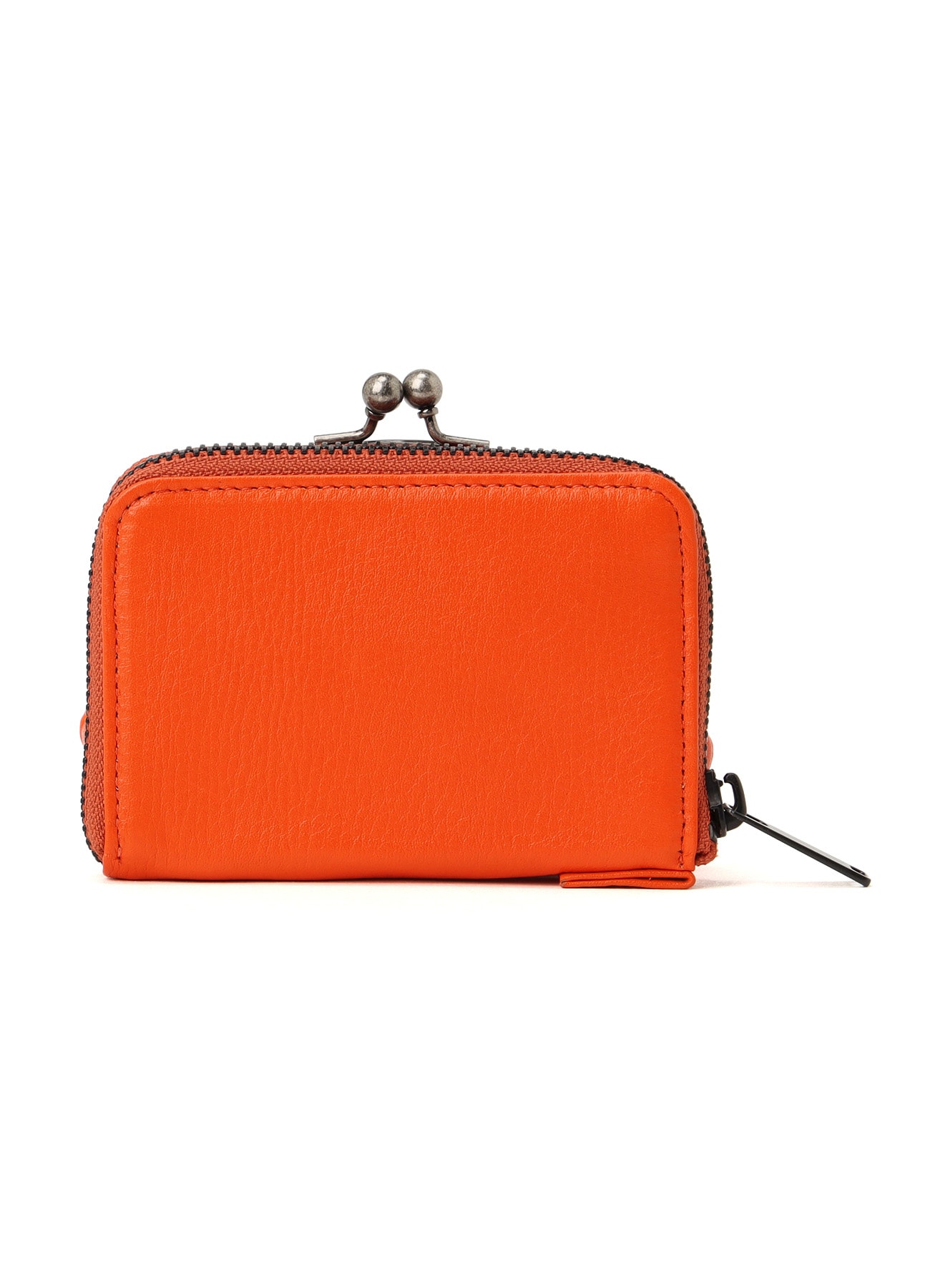 SEMI-GLOSSY LEATHER WALLET W/ METAL CLASP(FREE SIZE Orange): Y's