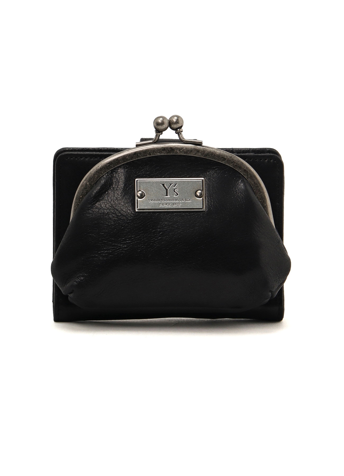 LEATHER CARD CASE W/ METAL CLASP(FREE SIZE Black): Y's｜THE SHOP