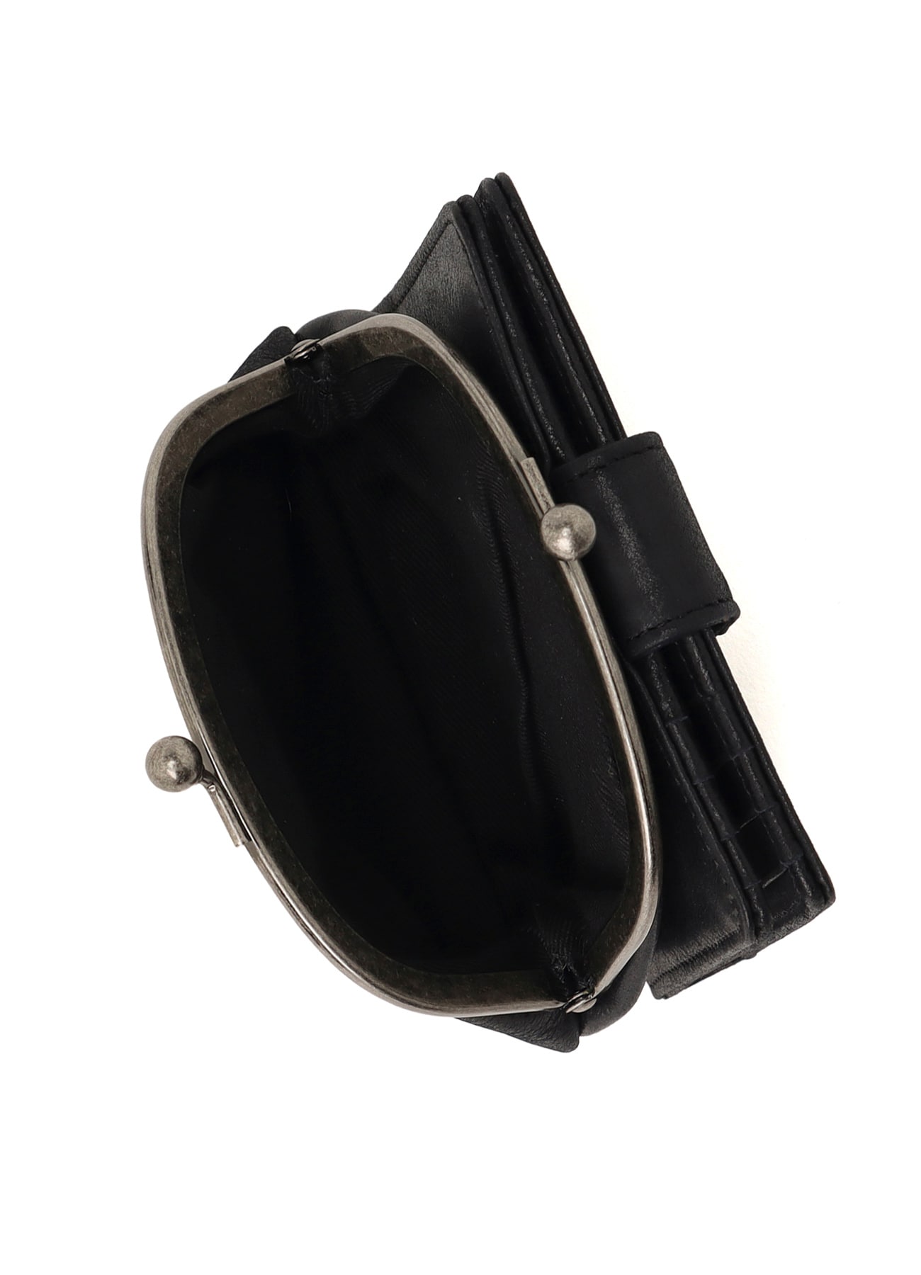LEATHER CARD CASE W/ METAL CLASP(FREE SIZE Black): Y's｜THE SHOP