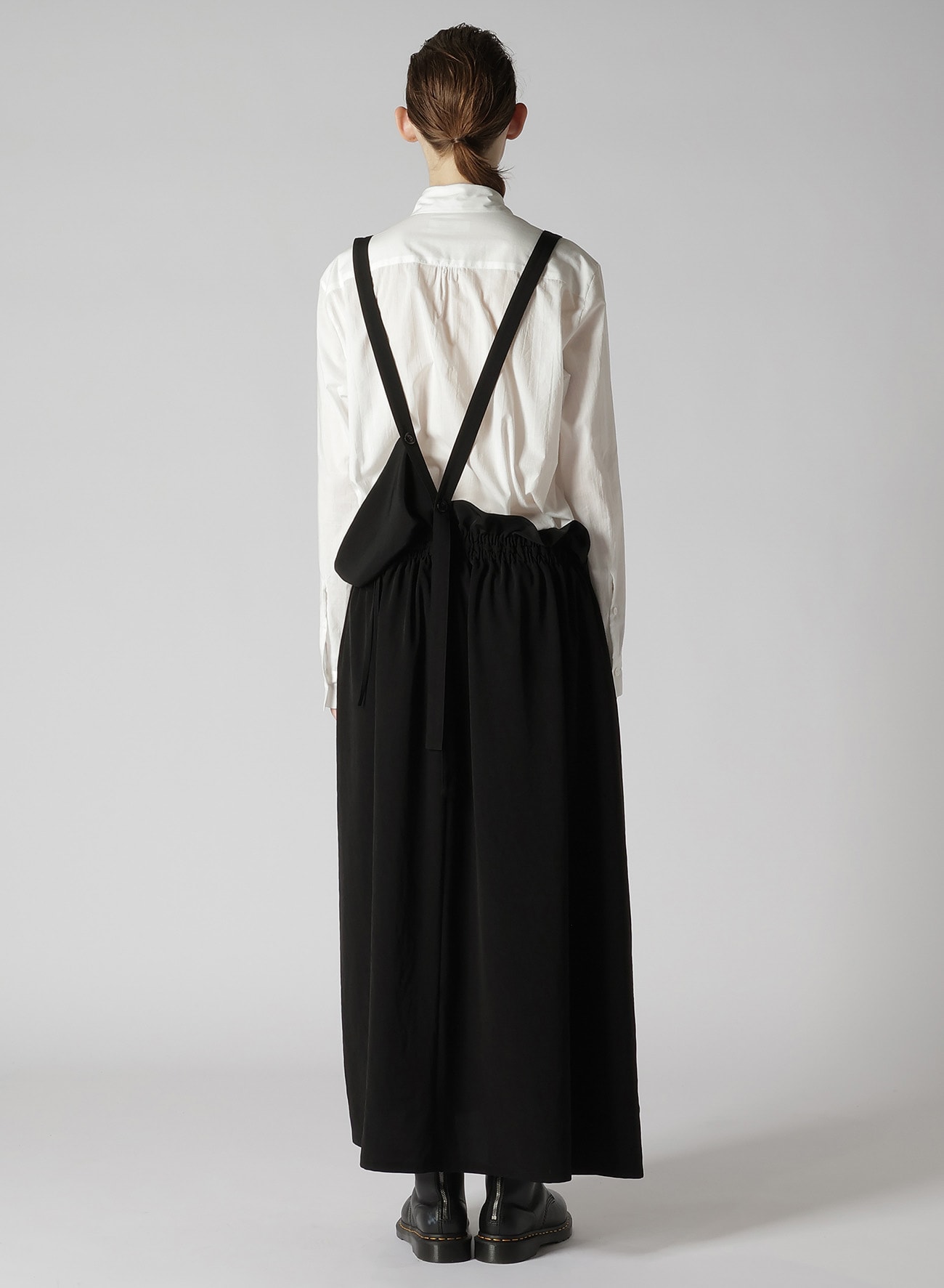 CREPE de CHINE GATHERED JUMPER DRESS(XS Black): Vintage｜Special