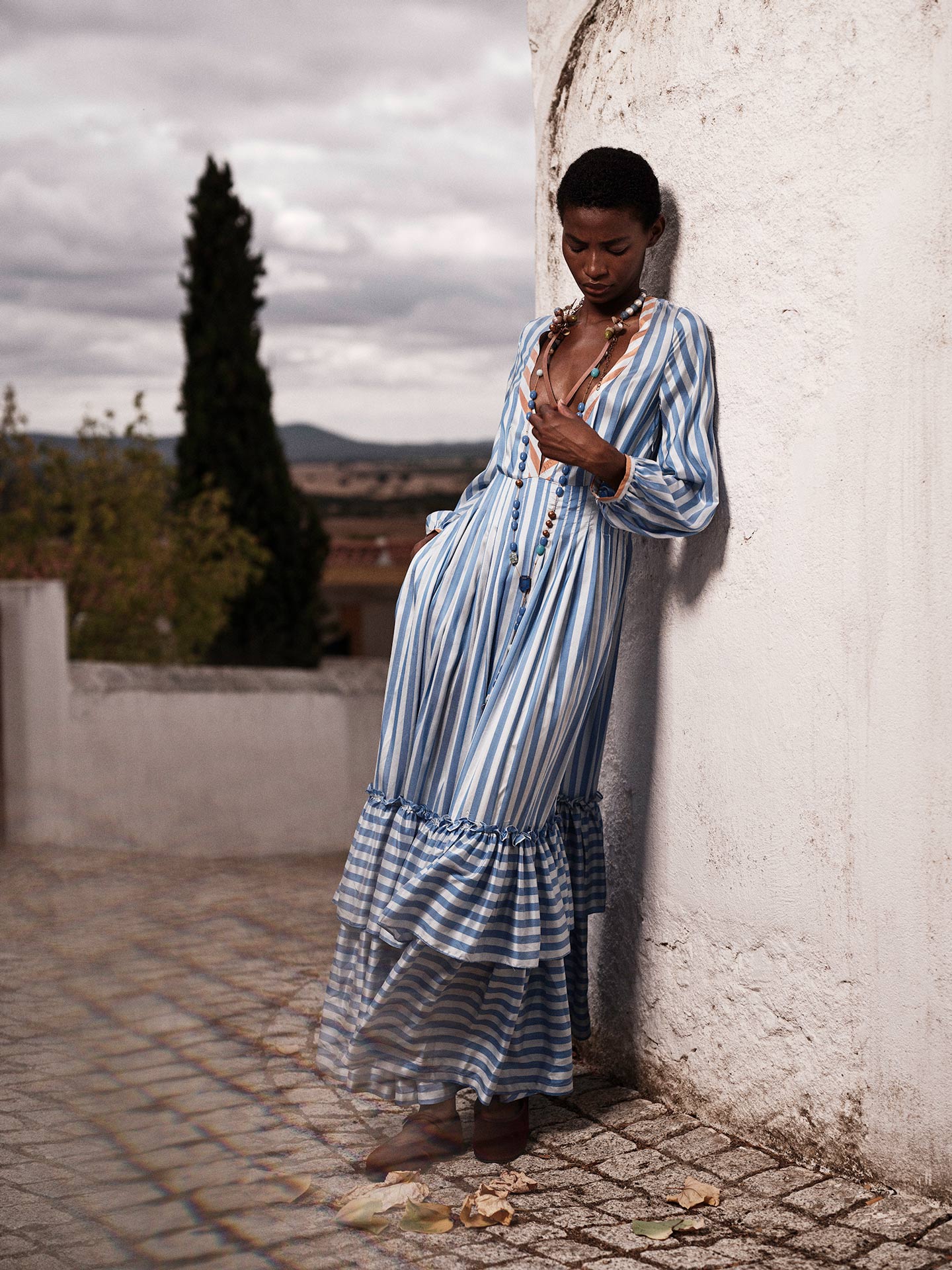 Zadig Long Dress - Bouboulina Stripes - Sapphire / Brandy