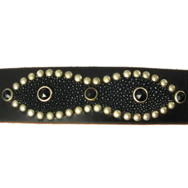 i*6様 HTC オーバルスティングレイ ブラックレザー&ブラックストーン