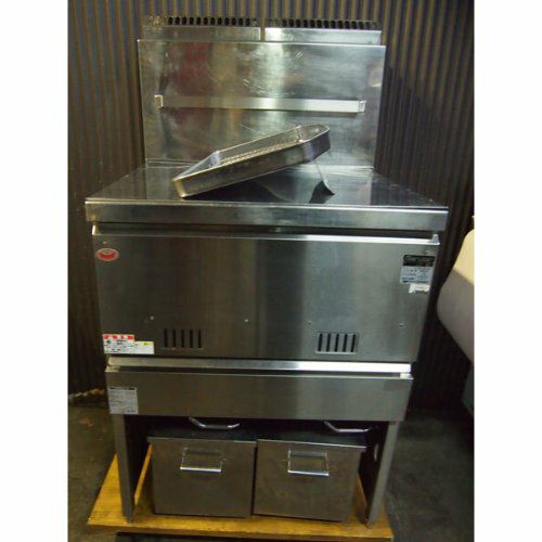 中古】二槽ガスフライヤー タニコー TGFL-87CW 幅870×奥行600×高さ800