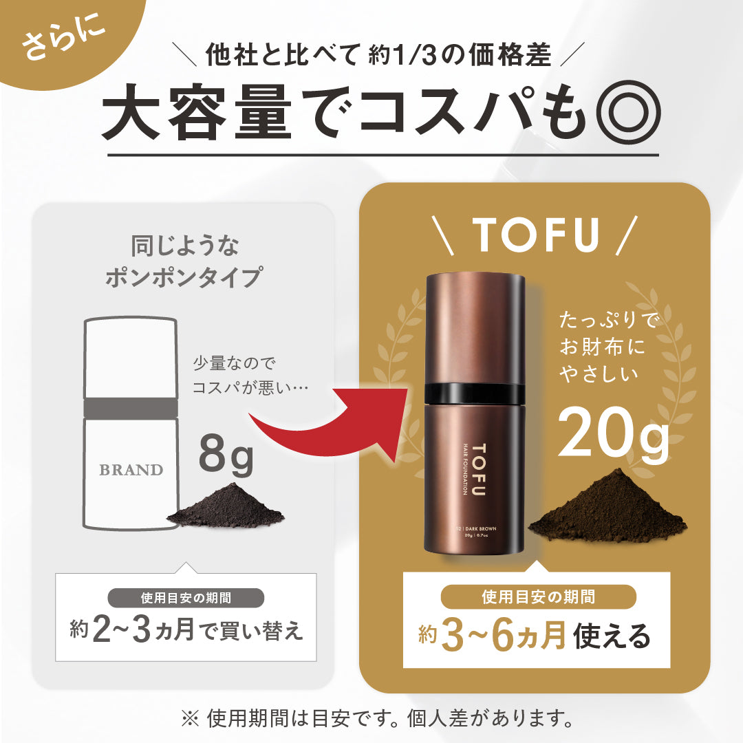 TOFU ヘアファンデーション 02.ダークブラウン（20g）