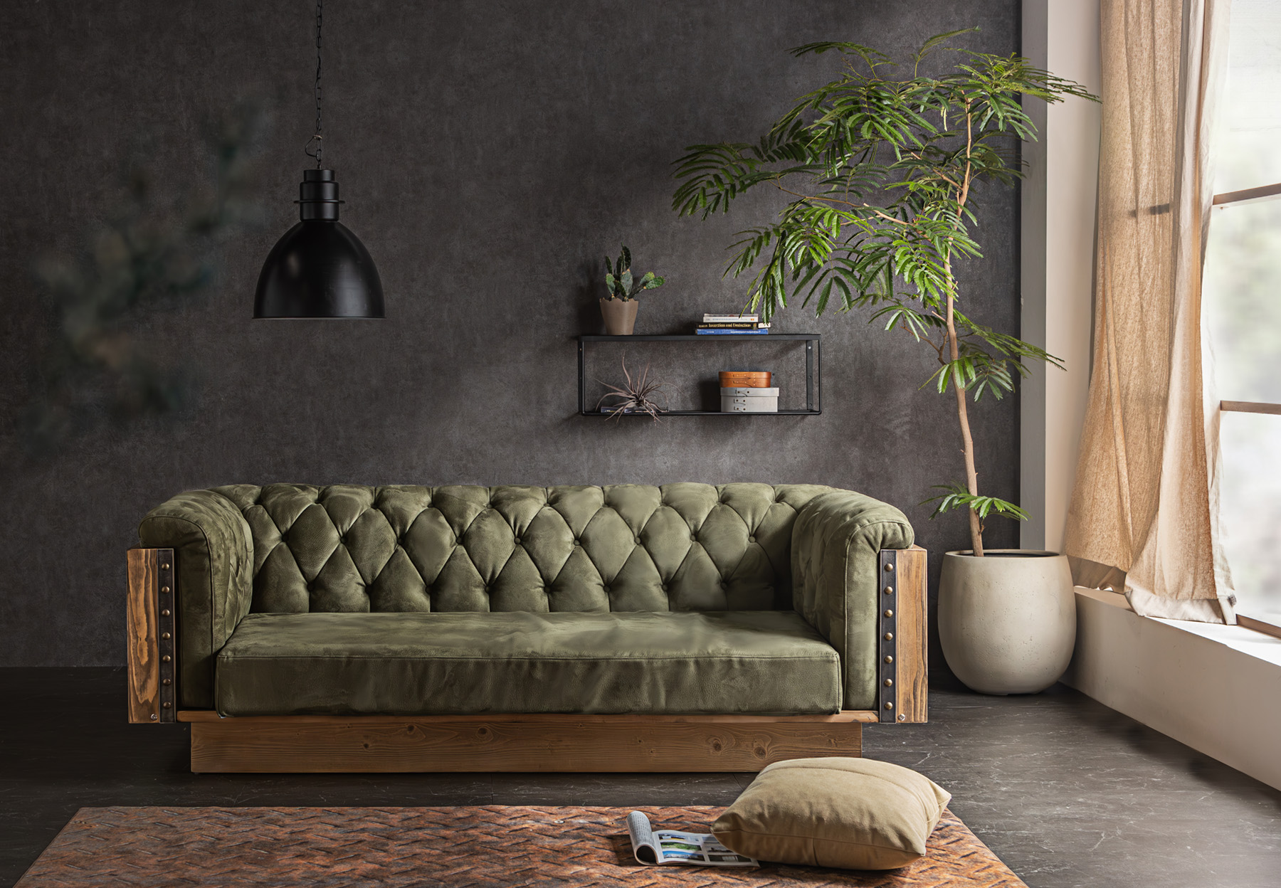 プーリー UP PULLEY chester 3P Sofa (LGY)(GR) | UP TOWN FURNITURE